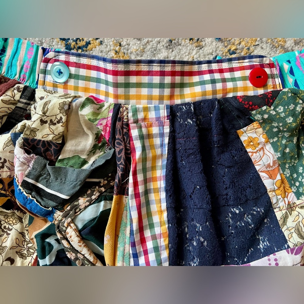 Vibrant Patchwork A-Line Skirt - image 6